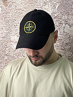 Кепка Stone Island чорна, стоник кепка мужская, бейсболка стон исланд женская брендовая на лето, летняя кепка