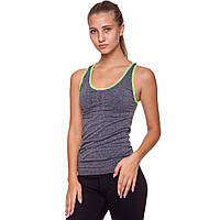 Майка для фитнеса и йоги Domino CO-J1525 размер M цвет серый-салатовый hd