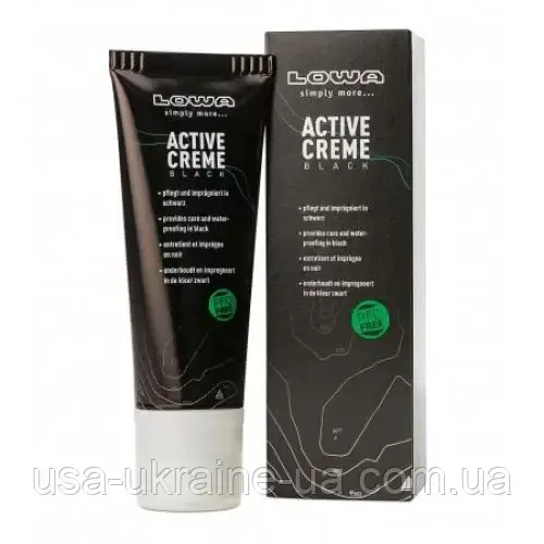Крем для взуття "LOWA ACTIVE CREAM 75 ML" (ЧОРНИЙ) BLACK, фото 1