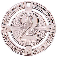 Медаль спортивная без ленты Zelart RAY C-6409 цвет серебряный hd