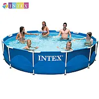 Сімейній каркасний великий басейн Intex, дитячий круглий басейн для дачи з ПВХ 28210