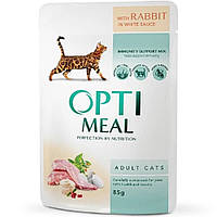 Optimeal (Оптимил) пауч для кошек кролик в белом соусе 85гр*12шт.