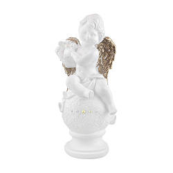 Статуетка Ангел з арфою біло-золотий (гіпс) AN0105-3(G)