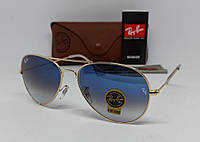 Ray Ban Aviator 58 сонцезахисні окуляри унісекс краплі синій градієнт скло в золотому металі