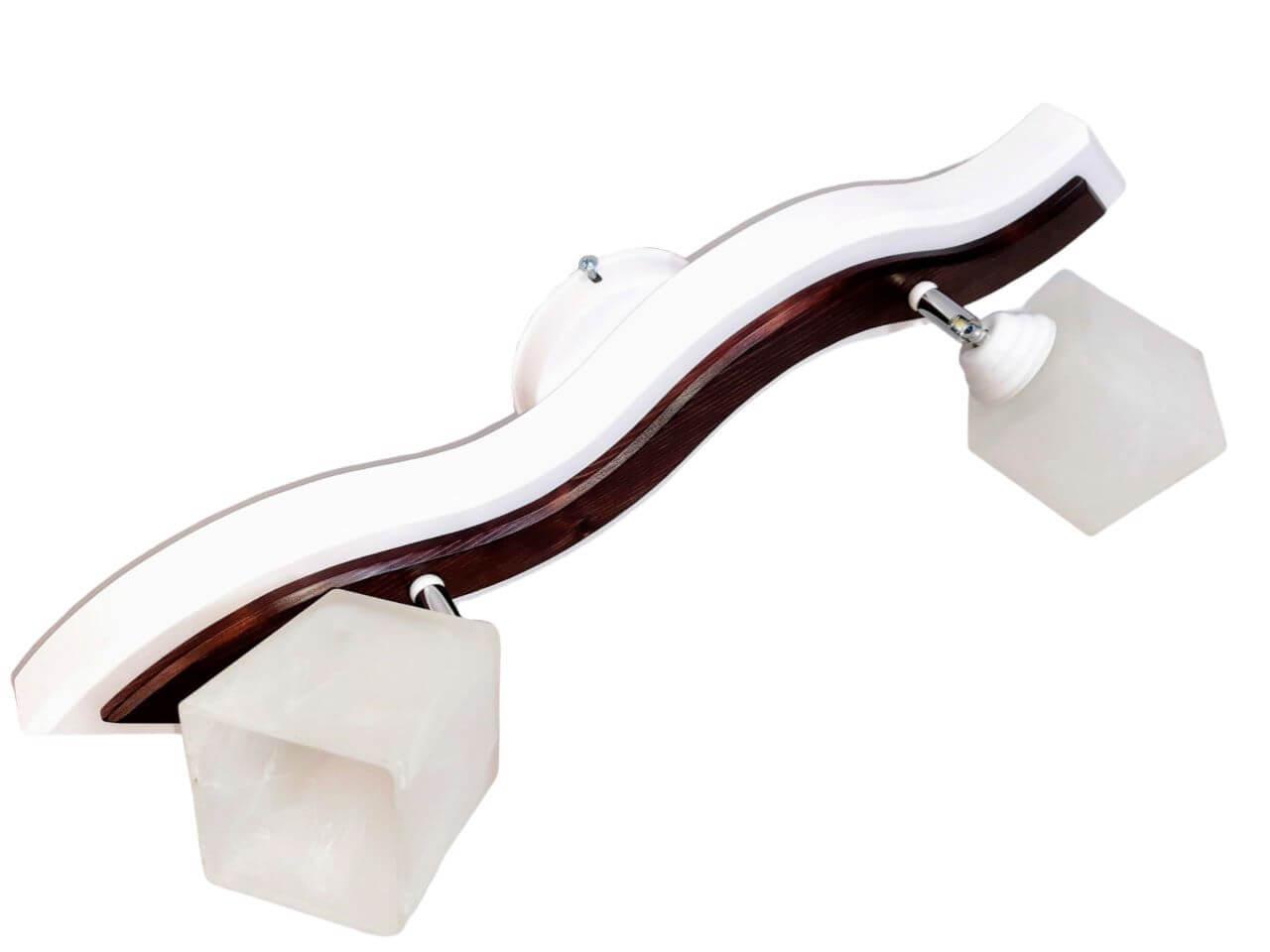 Люстра стельова дерев'яна на 2 плафони для кухні спальні коридору кабінету кабінету передпокою Весна/2 біла-венге