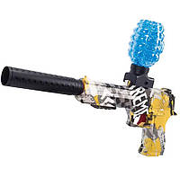 Детский игрушечный Пистолет Орбиган стреляет орбизами и патронами на аккумуляторе Желтый