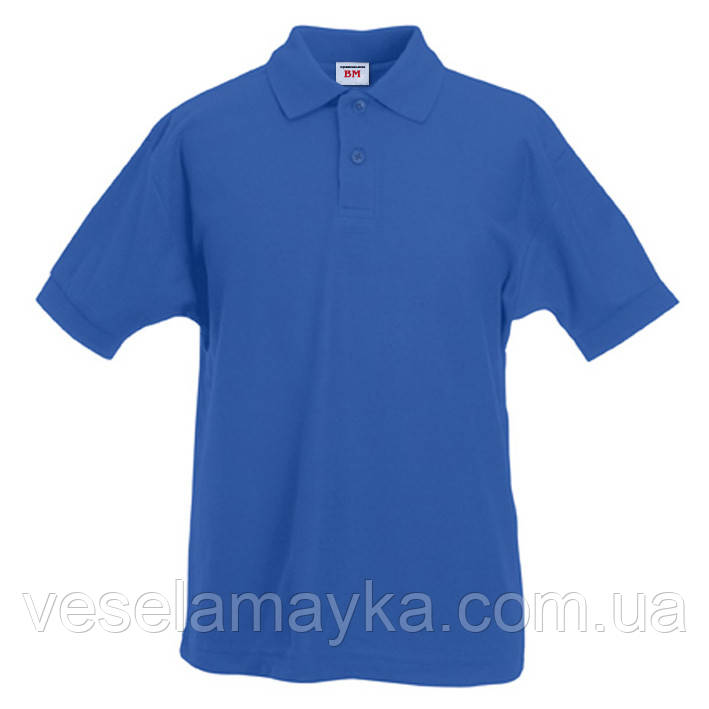 Дитяча синя футболка поло (Преміум), фото 1