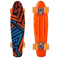 *Скейт (пенни борд) Penny board со светящимися колесами АБСТРАКЦИЯ арт. 7620/99160 топ