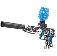 Детский игрушечный Пистолет Орбиган стреляет орбизами и патронами на аккумуляторе Синий