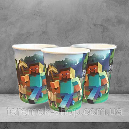 Стаканчики дитячі одноразові Майнкрафт набір 10 шт