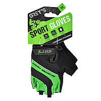 Велоперчатки Grey's с короткими пальцами и гелевыми вставками, черно-зеленые М GR18322