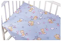 Змінний комплект постільної білизни в дитяче ліжечко Gold SG-03 блакитний (ведмедик, бджілка, зірка)