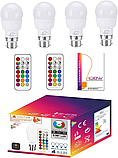 Світлодіодні лампи iLC, еквівалентна потужність 40 Вт, із зміною кольору, 5 Вт, байонетний роз'єм B22 A60, RGBW, білий колір RGB, фото 6