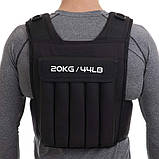 Жилет-обтяжувач набірний 20 кг жилет з регулюванням ваги Zelart FI-2630-20, фото 10