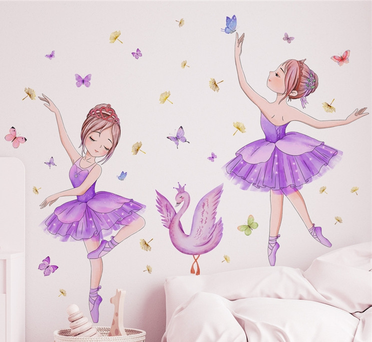 Наклейки на стіну в дитячу 2 Балерини Dream Big (лист 30 х 90 см) Б383-11