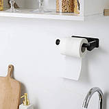 Набір для ванної кімнати тримач для туалетного паперу настінний металевий і 4 гачки, комплект, фото 10