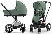 Универсальная коляска 2 в 1 Cybex Priam 4.0 на шасси Rosegold, Leaf Green (под заказ 5-10 дней)