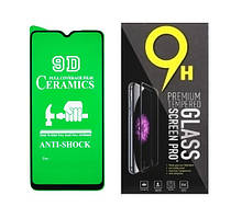 Протиударна захисна плівка Ceramics 9D для Samsung A022 Galaxy A02 Full Glue чорна рамка, глянцева
