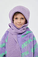 Шапка-шарф вязаная однотонная с козырьком для мальчика/девочки JO JO