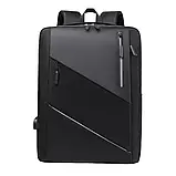 Рюкзак Oumantu 3688, міський портфель з відділенням для ноутбука 15.6<unk> — Чорний, фото 2