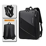 Рюкзак Oumantu 3688, міський портфель з відділенням для ноутбука 15.6<unk> — Чорний, фото 5