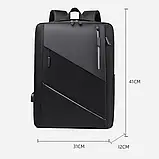 Рюкзак Oumantu 3688, міський портфель з відділенням для ноутбука 15.6<unk> — Чорний, фото 8