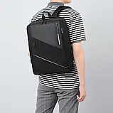 Рюкзак Oumantu 3688, міський портфель з відділенням для ноутбука 15.6<unk> — Чорний, фото 10