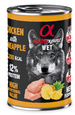 Вологий корм для собак Alpha Spirit (Альфа Спіріт) Chicken with Paineapple з куркою та ананасами 400 г, фото 1