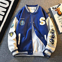 Manfinity Sporsity Loose Men's Casual Baseball Jacket With Letter Print