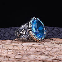 Турецкий стиль винтажное мужское кольцо байкерский перстень размер 20