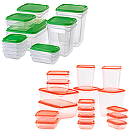 Пищевые контейнеры IKEA PRUTA 2 набора 34 предмета Зелено-оранжевые