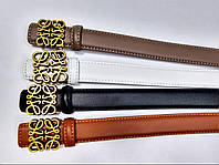 Кожаный женский ремень Лоеве Брендовый широкий пояс для девочек Loewe Женский ремень из натуральной кожи