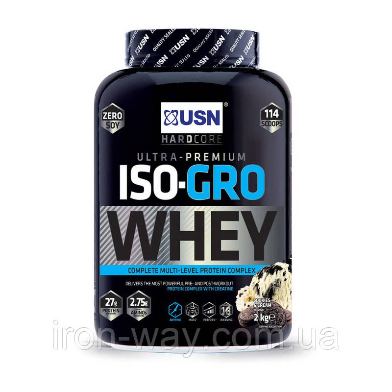 USN Iso-Gro Whey (2 kg, cookies & cream)