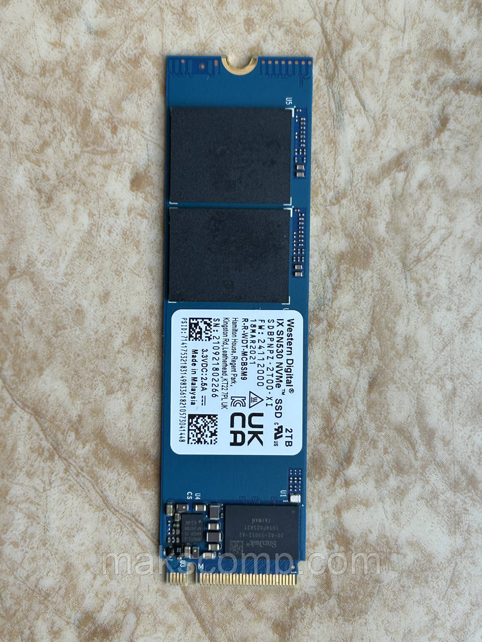 SSD WD IX SN530 2TB PCIe Gen3 x4, NVMe v1.4  m.2 2280