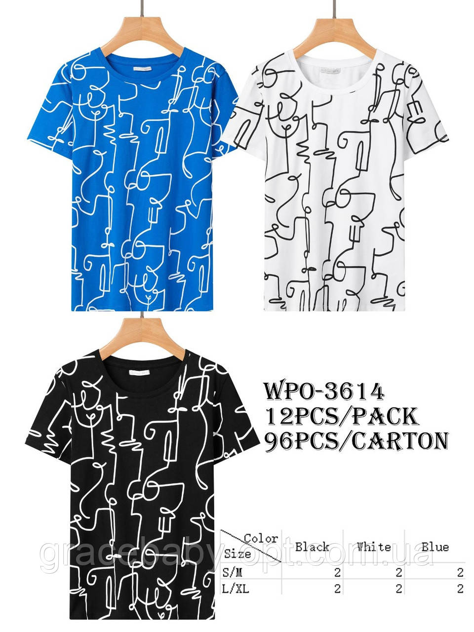 Футболка жіноча оптом, Glo-story, S/M-L/XL рр, No WPO-3614