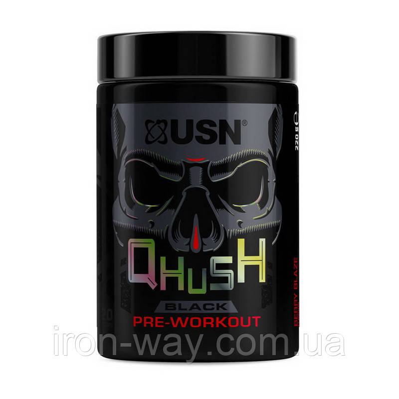 USN Qhush Black Pre-workout (220 g, berry blaze)