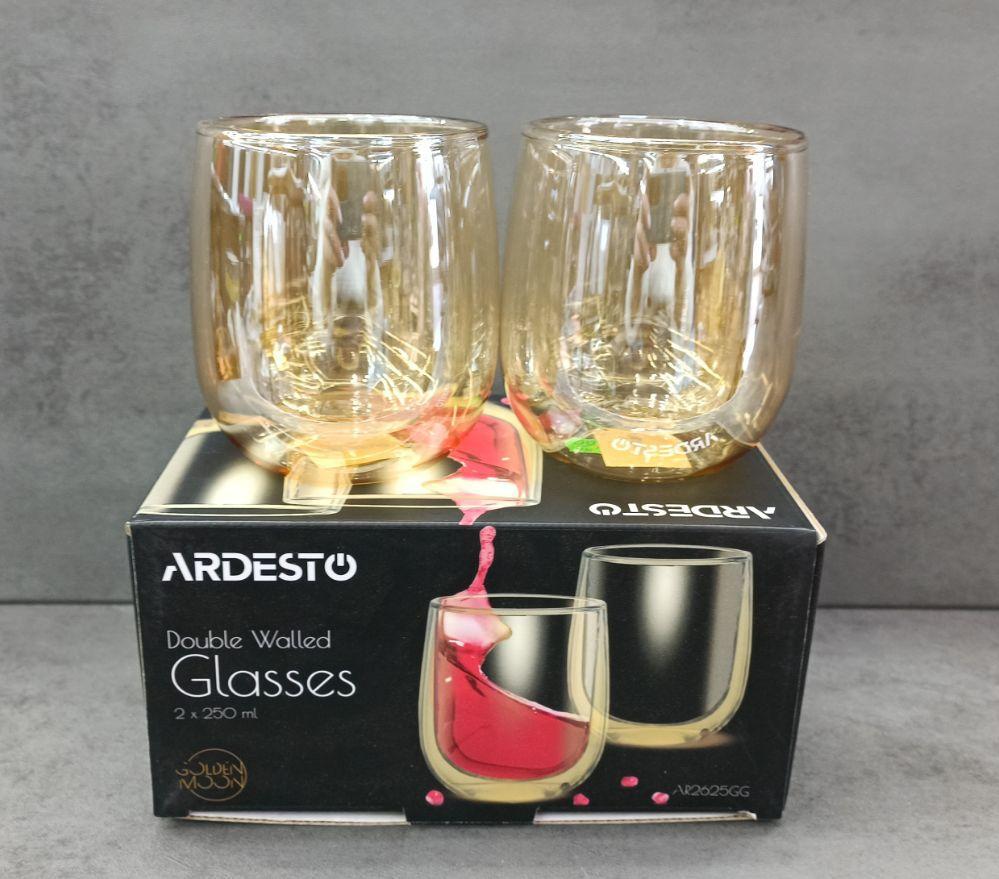 Набір склянок із боросилікатного подвійного скла 250 мл Ardesto (2625-GG)
