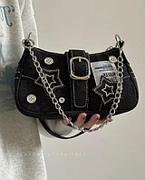 Женская модная сумочка Парусиновая женская сумка Повседневная сумочка Темный джинс Сумочки