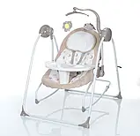 Крісло-гойдалка для немовлят з електро-заколисуванням El Camino ME 1076 EMMA Beige Stars (механізм гойдання: маятник) без столешні, фото 3