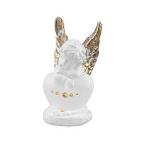 Статуэтка Ангел на сердце бело-золотой (гипс) AN0735-3(G)