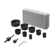 Набір корончастих свердел по деревині, 19-64 мм, 11 шт. (19,22,29,32,38,44,51,64мм) INTERTOOL BT-0023