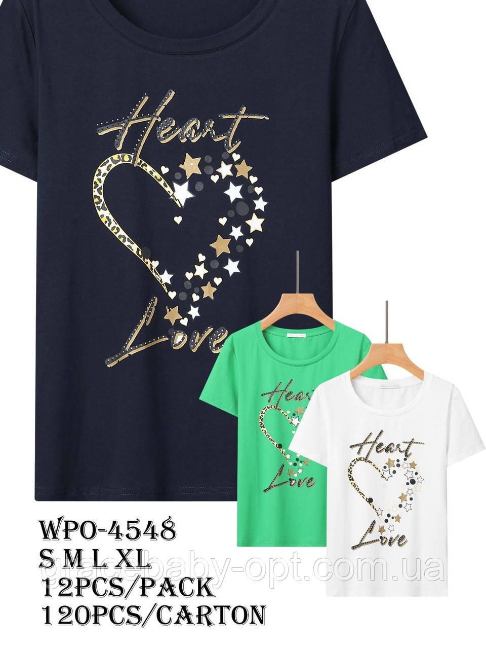 Футболка жіноча оптом, Glo-story, S-XL pp, No WPO-4548