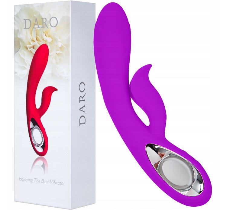 Багатофункціональний вібратор подвійний Boss of toys Daro фіолетовий 9 режимів заряджання USB, фото 1