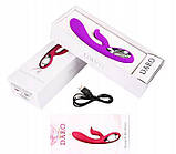 Багатофункціональний вібратор подвійний Boss of toys Daro фіолетовий 9 режимів заряджання USB, фото 7