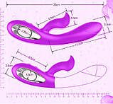 Багатофункціональний вібратор подвійний Boss of toys Daro фіолетовий 9 режимів заряджання USB, фото 9