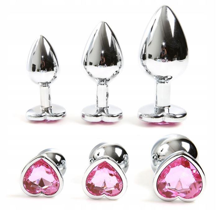 Набір анальних пробок із нержавіючої сталі (3 розміри) LoveSex водонепроникні, фото 1