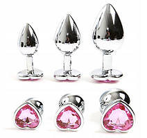 Набір анальних пробок із нержавіючої сталі (3 розміри) LoveSex водонепроникні