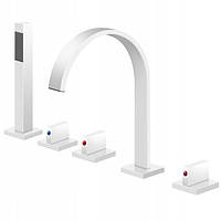 Одноважільний змішувач для ванни і душу Silla Rosa білий