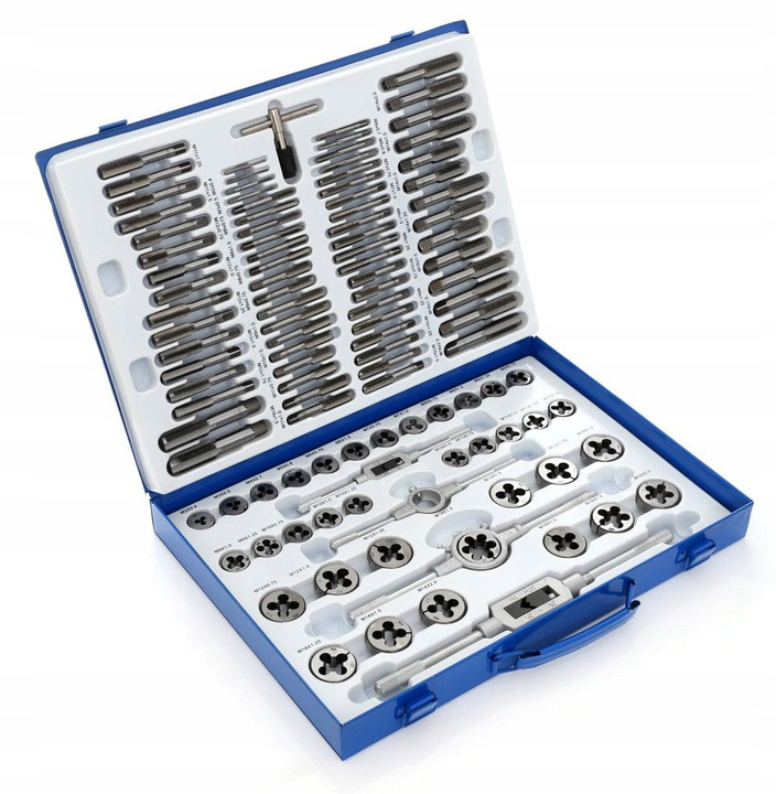 Мітчики та плашки набір з калібратором 110 одиниць, в кейсі TA4016, фото 1