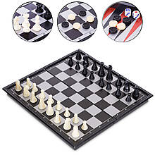 Шахи шашки нарди SC54810 SP-Sport 3 в1 магнітні розмір дошки 20x20см пластик